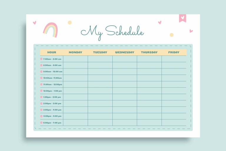 create a schedule